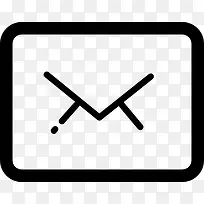 新的电子邮件封闭后包络轮廓图标-空若网 新的电子邮件封闭后包络轮廓图标-空若网