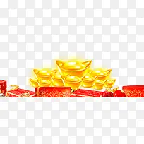 中国传统节日金元宝礼合海报素材-空若网 中国传统节日金元宝礼合海报素材-空若网