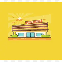 超市矢量插画-空若网 超市矢量插画-空若网