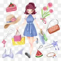 爱购物的美女元素-空若网 爱购物的美女元素-空若网