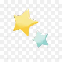 手绘黄蓝色可爱星星-空若网 手绘黄蓝色可爱星星-空若网