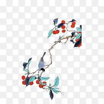 手绘创意水墨果实-空若网 手绘创意水墨果实-空若网