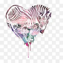手绘心形斑马-空若网 手绘心形斑马-空若网