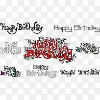 矢量生日英文字体-空若网 矢量生日英文字体-空若网