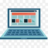 矢量扁平笔记本电脑-空若网 矢量扁平笔记本电脑-空若网