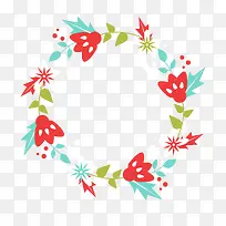 矢量扁平圣诞花环-空若网 矢量扁平圣诞花环-空若网