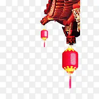 鲜艳红色的屋檐素材边角素材-空若网 鲜艳红色的屋檐素材边角素材-空若网