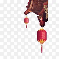 鲜艳红色的屋檐素材边角素材-空若网 鲜艳红色的屋檐素材边角素材-空若网