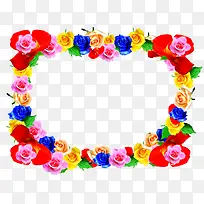 彩色卡通花朵边框-空若网 彩色卡通花朵边框-空若网