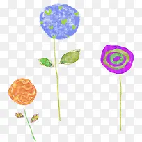 手绘彩色卡通小草-空若网 手绘彩色卡通小草-空若网