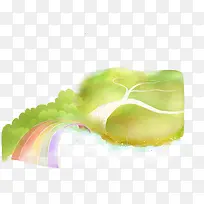 手绘绿色植物彩色装饰-空若网 手绘绿色植物彩色装饰-空若网