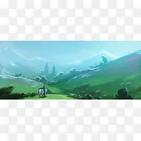 绿色植物山峰动物-空若网 绿色植物山峰动物-空若网