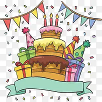 彩色卡通生日蛋糕-空若网 彩色卡通生日蛋糕-空若网