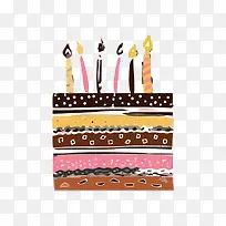 矢量手绘生日蛋糕块免扣素材-空若网 矢量手绘生日蛋糕块免扣素材-空若网