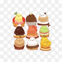 卡通动物蛋糕甜点-空若网 卡通动物蛋糕甜点-空若网