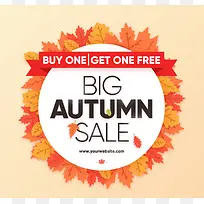 精致秋季树叶促销海报矢量素材-空若网 精致秋季树叶促销海报矢量素材-空若网