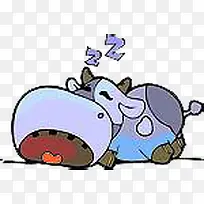 卡通可爱睡觉牛-空若网 卡通可爱睡觉牛-空若网