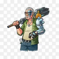 卡通机械大叔插画-空若网 卡通机械大叔插画-空若网