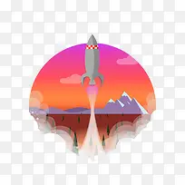 火箭上升插画-空若网 火箭上升插画-空若网
