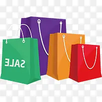 彩色手绘购物袋设计-空若网 彩色手绘购物袋设计-空若网