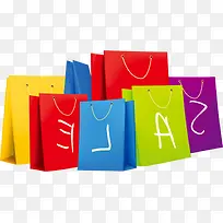 春天彩色手绘购物袋-空若网 春天彩色手绘购物袋-空若网