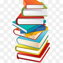 彩色卡通堆放书籍-空若网 彩色卡通堆放书籍-空若网