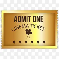 金色电影票矢量素材-空若网 金色电影票矢量素材-空若网