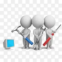 修电脑卡通-空若网 修电脑卡通-空若网