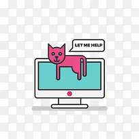 扁平化插画猫咪-空若网 扁平化插画猫咪-空若网