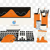 创意商务手绘电脑-空若网 创意商务手绘电脑-空若网