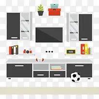 矢量元素家居电视墙-空若网 矢量元素家居电视墙-空若网