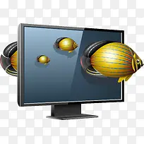 矢量手绘立体电视-空若网 矢量手绘立体电视-空若网