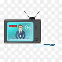 手绘电视天线新闻图案-空若网 手绘电视天线新闻图案-空若网