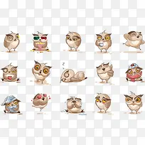 矢量卡通猫头鹰-空若网 矢量卡通猫头鹰-空若网