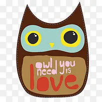 手绘卡通猫头鹰-空若网 手绘卡通猫头鹰-空若网
