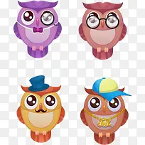 矢量手绘卡通猫头鹰-空若网 矢量手绘卡通猫头鹰-空若网