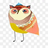 手绘水彩猫头鹰-空若网 手绘水彩猫头鹰-空若网