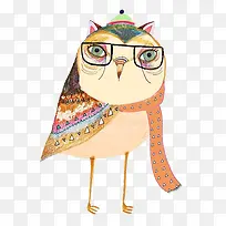 水彩手绘猫头鹰-空若网 水彩手绘猫头鹰-空若网