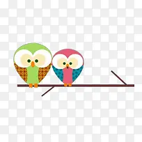 手绘扁平可爱的猫头鹰-空若网 手绘扁平可爱的猫头鹰-空若网