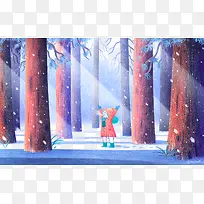 卡通手绘森林背景图-空若网 卡通手绘森林背景图-空若网