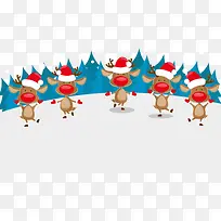 手绘森林卡通小牛图案-空若网 手绘森林卡通小牛图案-空若网