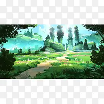 手绘可爱唯美森林-空若网 手绘可爱唯美森林-空若网