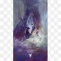 手绘插画森林男孩-空若网 手绘插画森林男孩-空若网