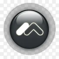 圆行黑色水晶按钮图标-空若网 圆行黑色水晶按钮图标-空若网