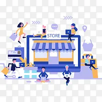 商务办公金融商场插画-空若网 商务办公金融商场插画-空若网