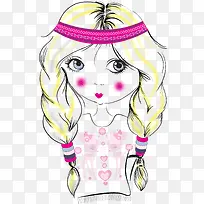 矢量手绘时尚女孩-空若网 矢量手绘时尚女孩-空若网