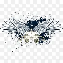 翅膀泼墨效果花纹矢量-空若网 翅膀泼墨效果花纹矢量-空若网