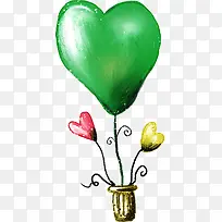 夏日海报绿色爱心插画-空若网 夏日海报绿色爱心插画-空若网