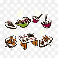 卡通手绘 食物 户外烤肉-空若网 卡通手绘 食物 户外烤肉-空若网