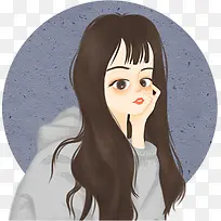 手绘卡通女孩头像素材-空若网 手绘卡通女孩头像素材-空若网